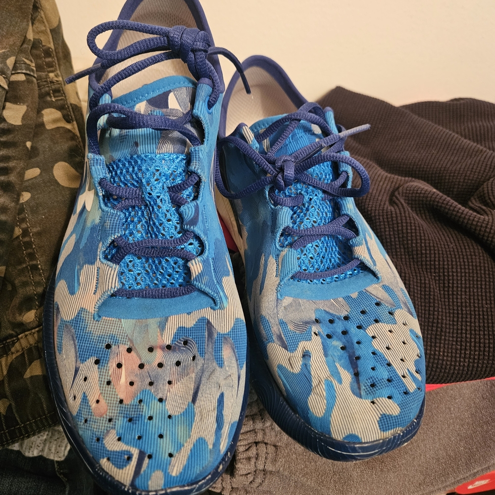 Blue Camouflage Athletic Shoes